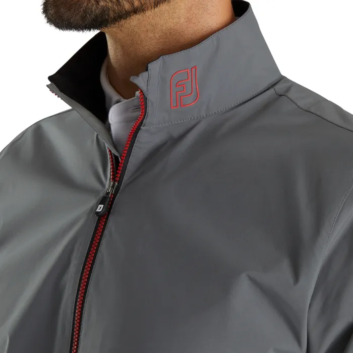Men FootJoy Outer Layers HydroLite X Rain Jacket 8211 FJ Tour Collar Charcoal Black Men FootJoy Outer Layers HydroLite X Rain Jacket 8211 FJ Tour Collar Charcoal Black