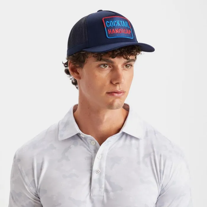 Men GFORE Navy Cocktail Handicap Interlock Knit Trucker Golf Hats