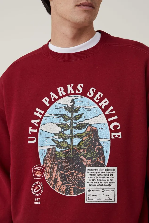 Men Graphic TShirts Cotton On Oversized Graphic Sweater Crimson Landscapes Men Graphic TShirts Cotton On Oversized Graphic Sweater Crimson Landscapes