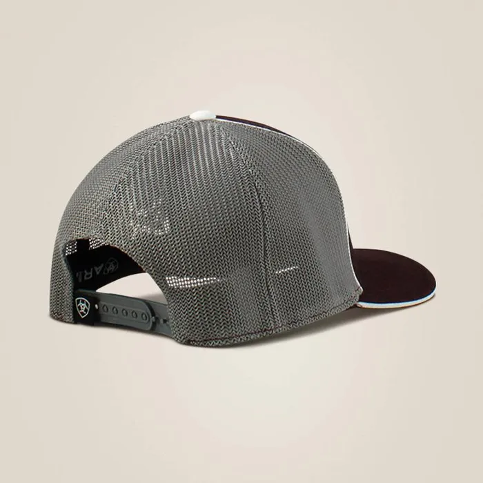Men Hats and Caps Ariat Large Logo Patch Cap Burgundy
