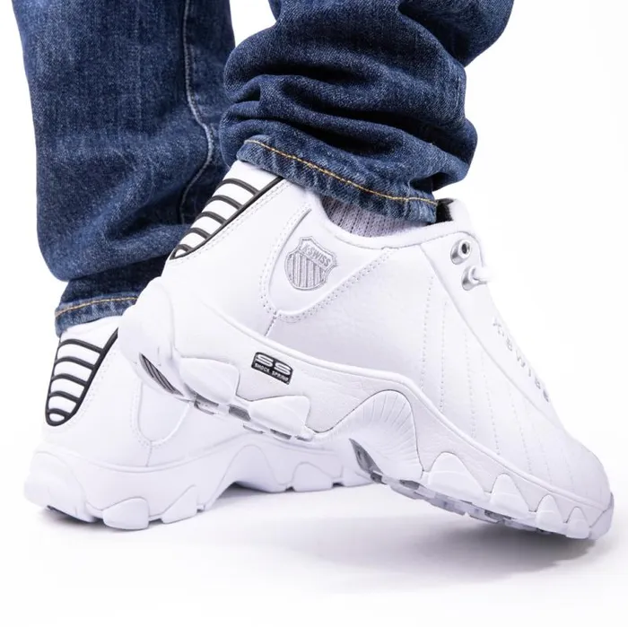 Men KSwiss Wide Shoes ST329 CMF Whiteblacksilver