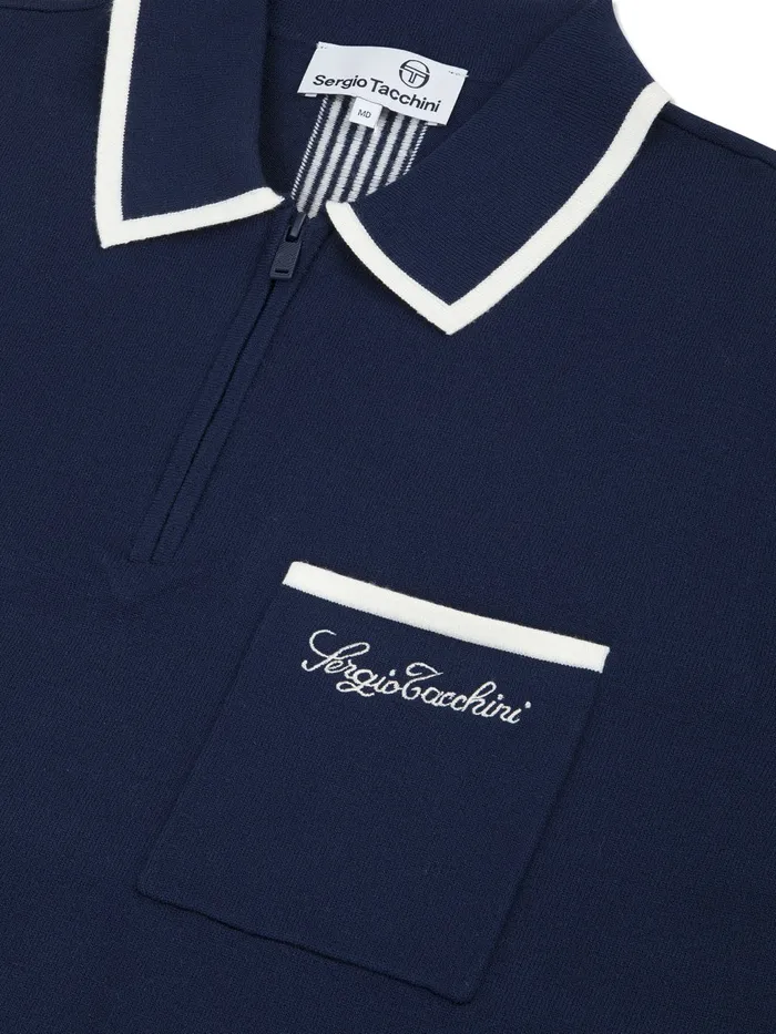 Men Knitwear Sergio Tacchini Enzo Knit Polo Maritime Blue
