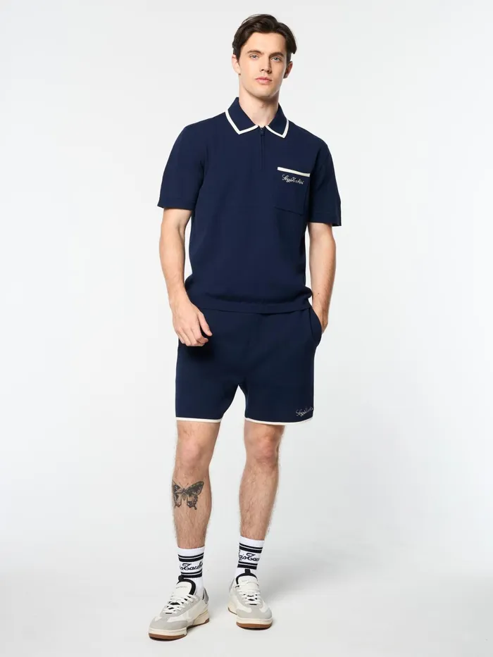 Men Knitwear Sergio Tacchini Enzo Knit Polo Maritime Blue