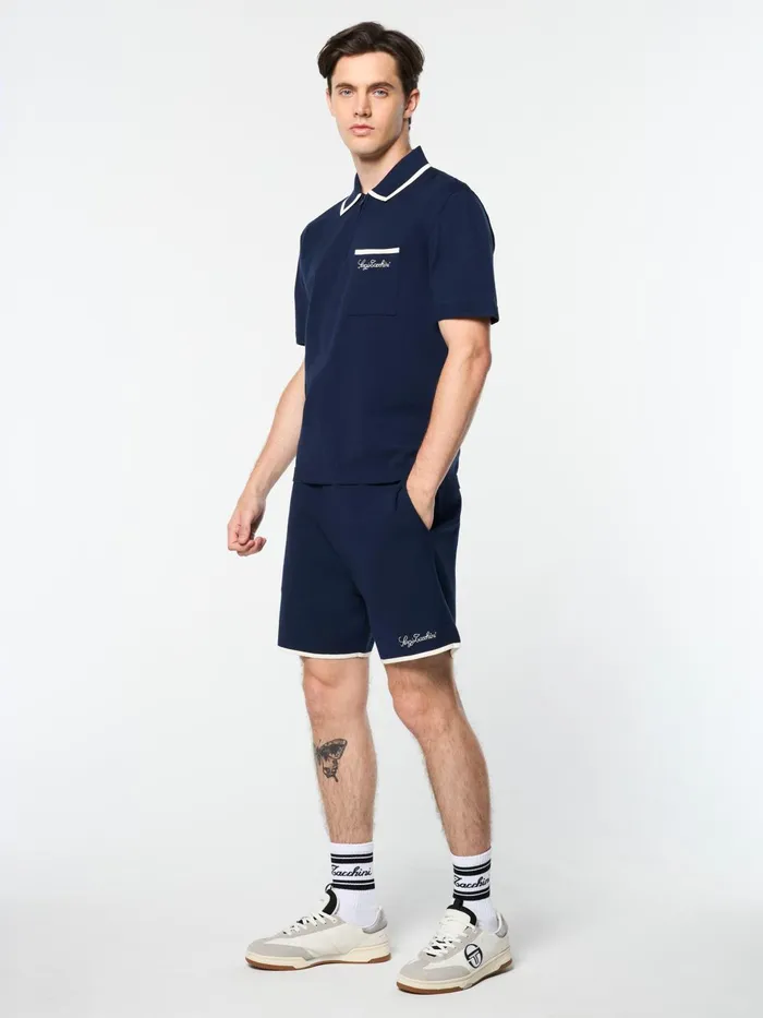 Men Knitwear Sergio Tacchini Enzo Knit Polo Maritime Blue