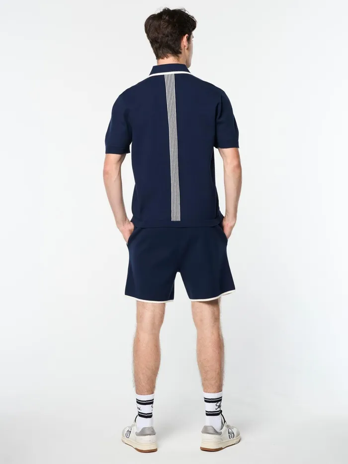 Men Knitwear Sergio Tacchini Enzo Knit Polo Maritime Blue