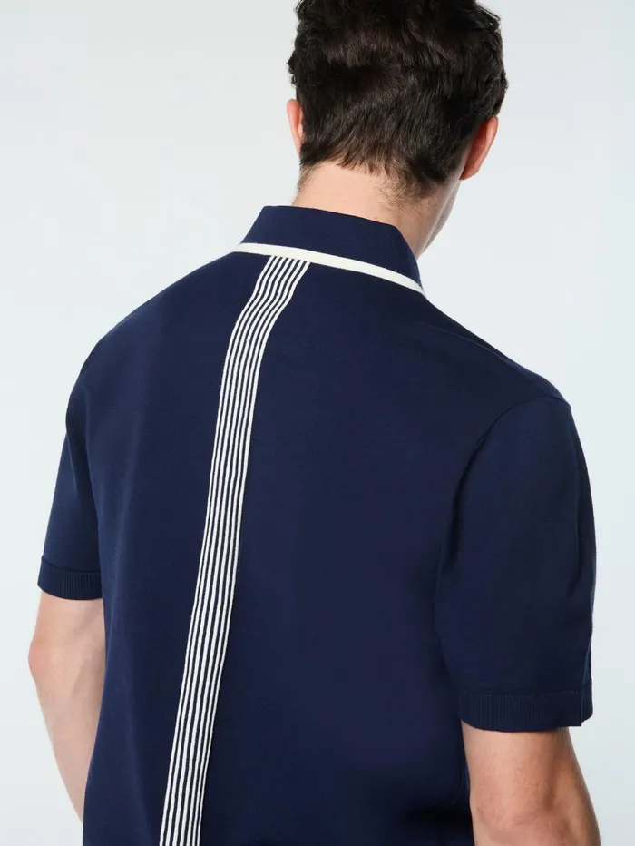 Men Knitwear Sergio Tacchini Enzo Knit Polo Maritime Blue