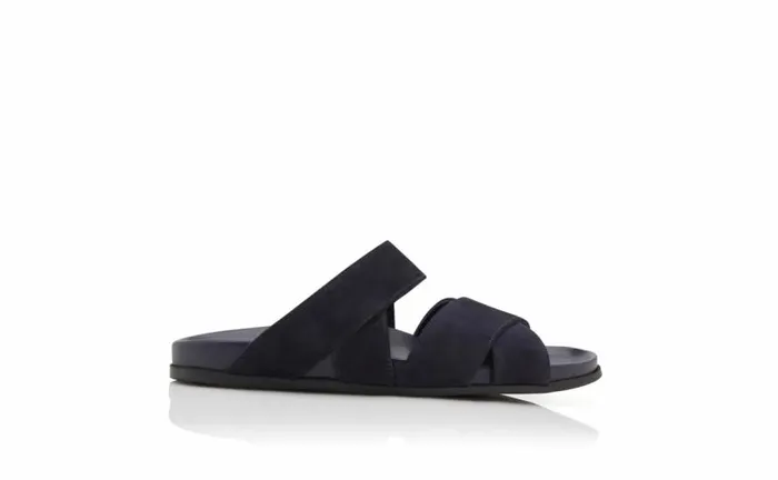 Men Navy Blue Suede Sandals Manolo Blahnik Sandals