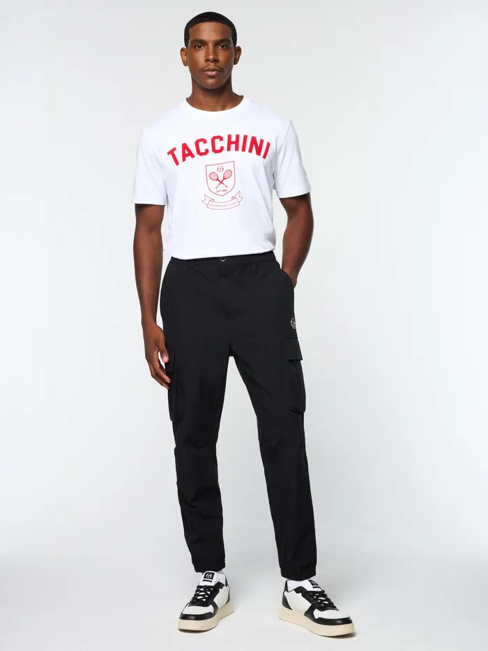 Men Nylon Sergio Tacchini Carico Cargo Pant Black Beauty