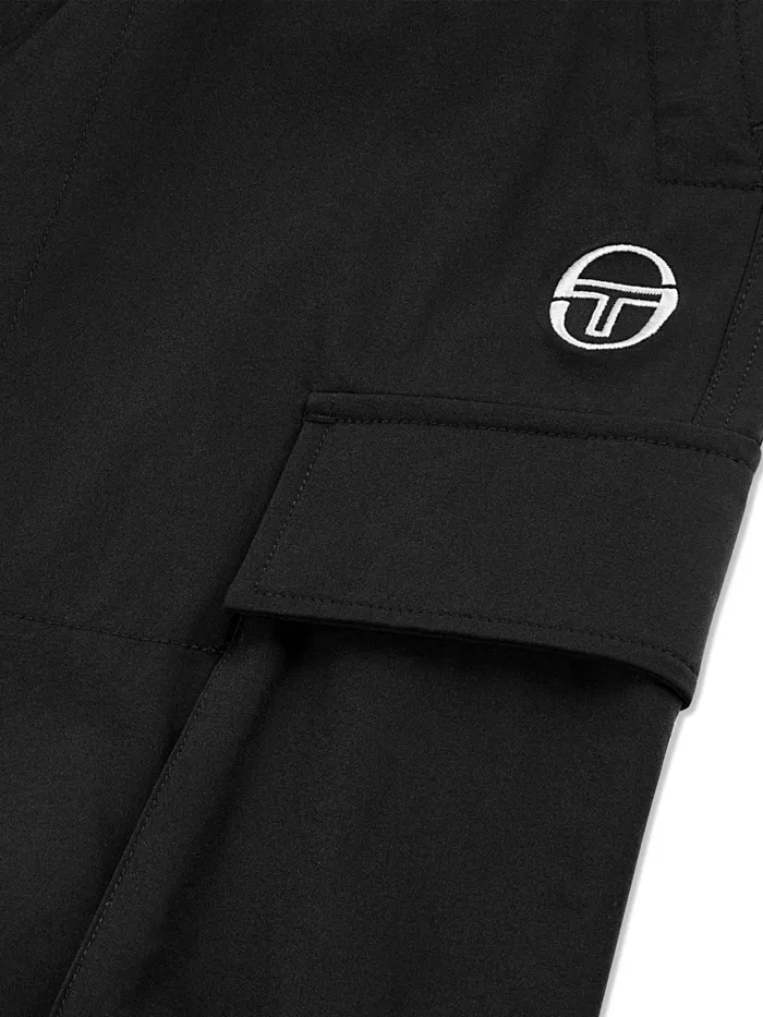 Men Nylon Sergio Tacchini Carico Cargo Pant Black Beauty
