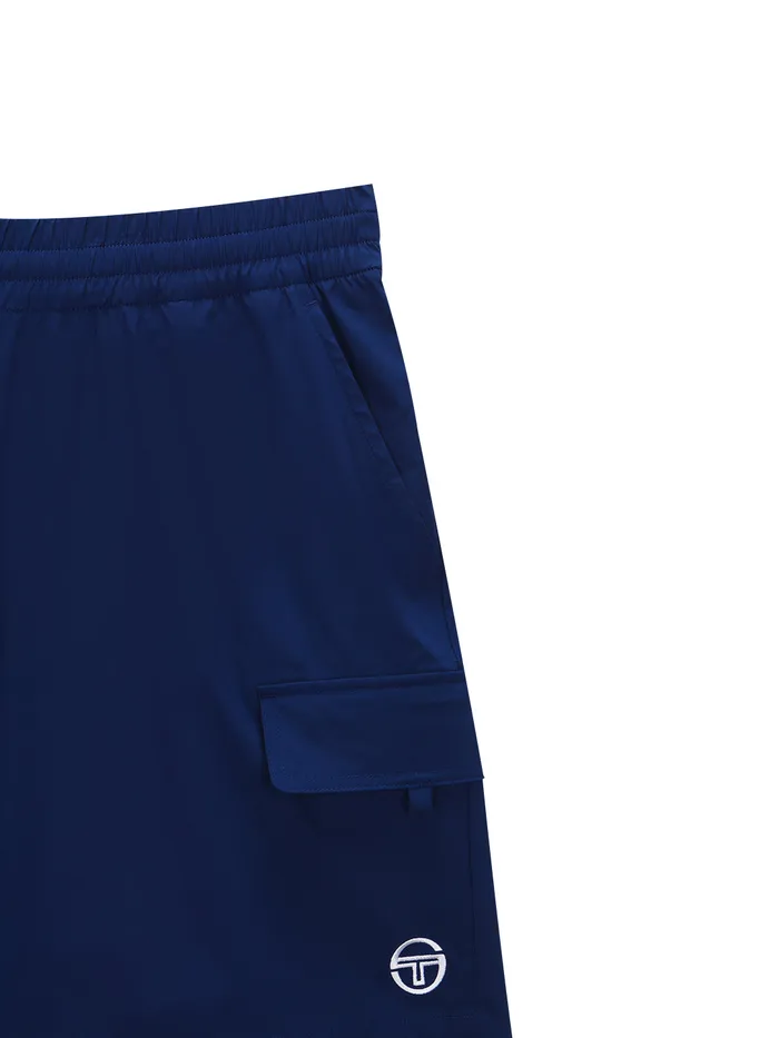 Men Nylon Sergio Tacchini Daily Woven Cargo Shorts Navy