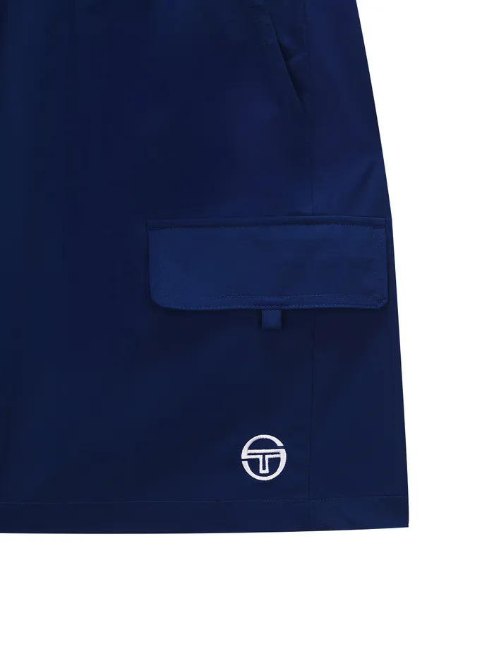 Men Nylon Sergio Tacchini Daily Woven Cargo Shorts Navy