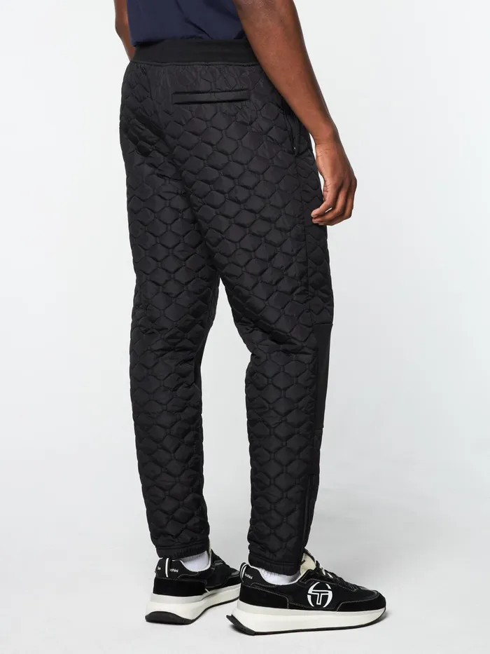 Men Nylon Sergio Tacchini Sapri Quilted Track Pant Black Beauty