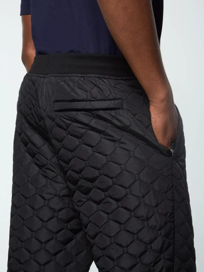 Men Nylon Sergio Tacchini Sapri Quilted Track Pant Black Beauty