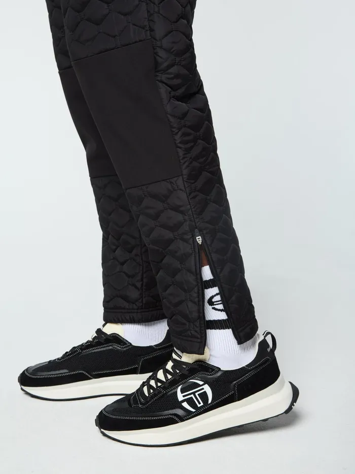 Men Nylon Sergio Tacchini Sapri Quilted Track Pant Black Beauty