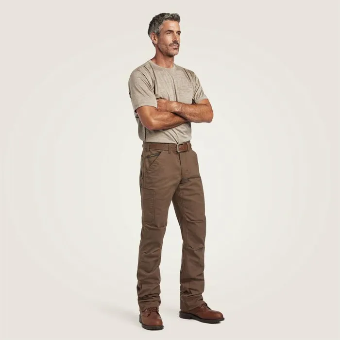 Men Pants and Shorts Ariat Rebar M5 Straight DuraStretch Washed Twill Dungaree Straight Leg Pant Wren