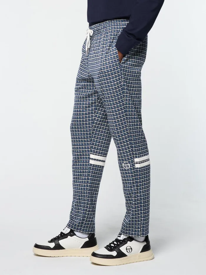 Men Pants And Sweatpants Sergio Tacchini Dallas Houndstooth Track Pant Maritime Blue
