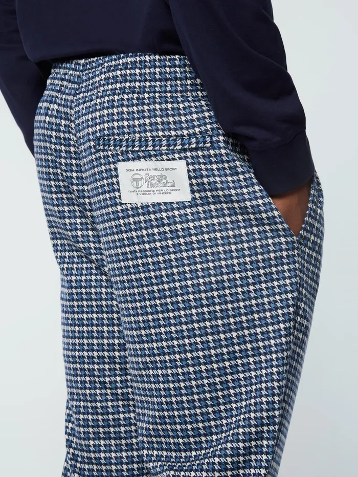 Men Pants And Sweatpants Sergio Tacchini Dallas Houndstooth Track Pant Maritime Blue