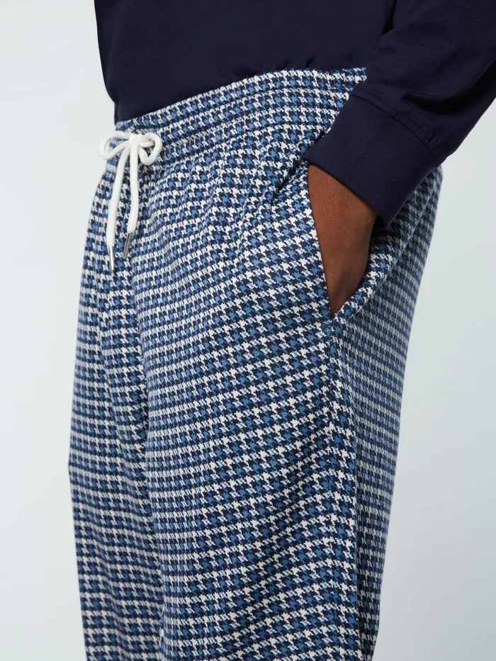 Men Pants And Sweatpants Sergio Tacchini Dallas Houndstooth Track Pant Maritime Blue