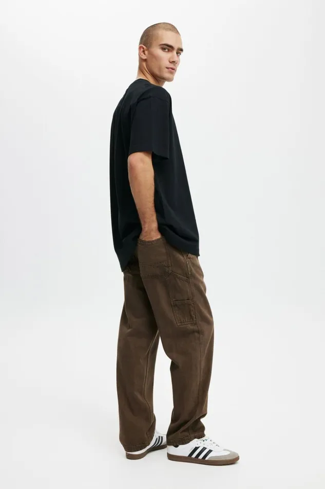 Men Pants Cotton On Baggy Jean Worker Chocolate Men Pants Cotton On Baggy Jean Worker Chocolate