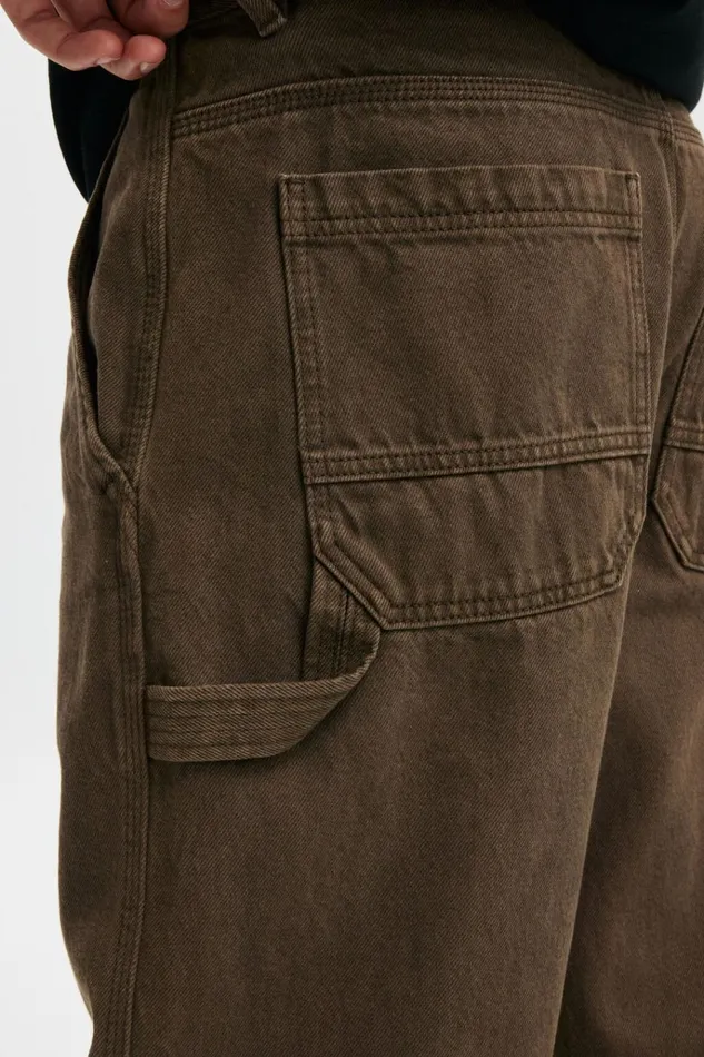 Men Pants Cotton On Baggy Jean Worker Chocolate Men Pants Cotton On Baggy Jean Worker Chocolate