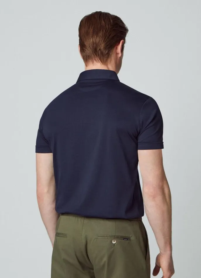 Men Polo Shirts Hackett London Classic Fit Pima Polo Navy