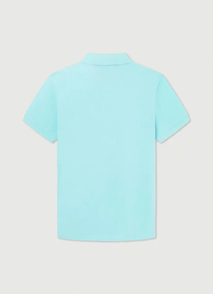 Men Polo Shirts Hackett London Slim Fit Pique Polo Shirt Pool Blue