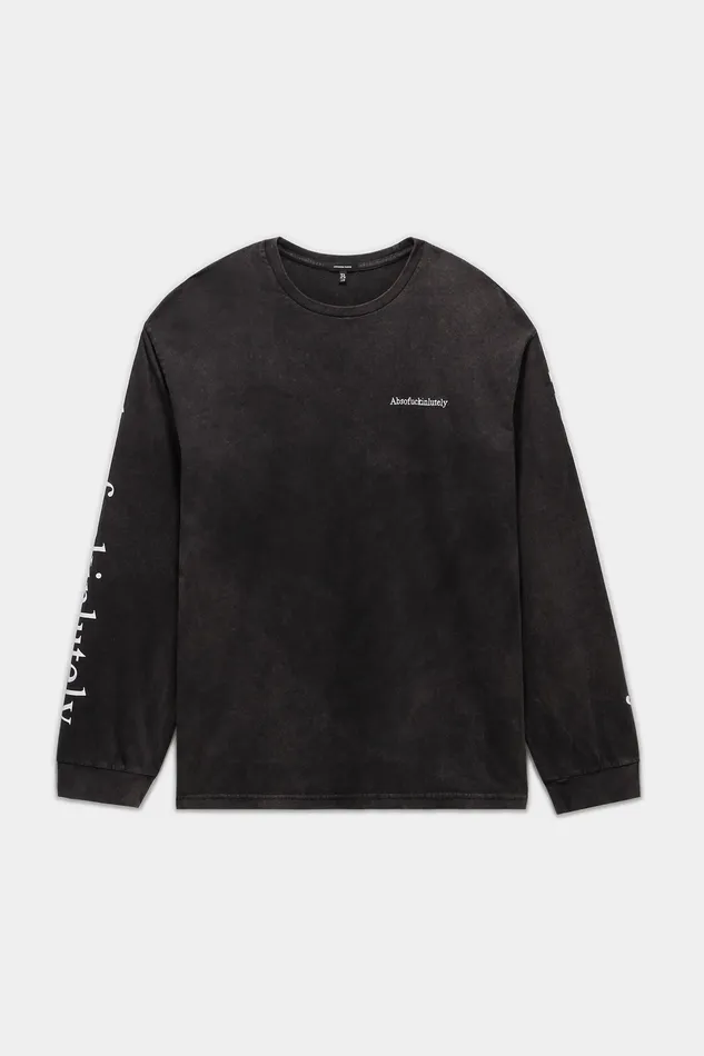 Men R13 Absofuckinglutely Long Sleeve Tee 8211 Acid Black TShirts