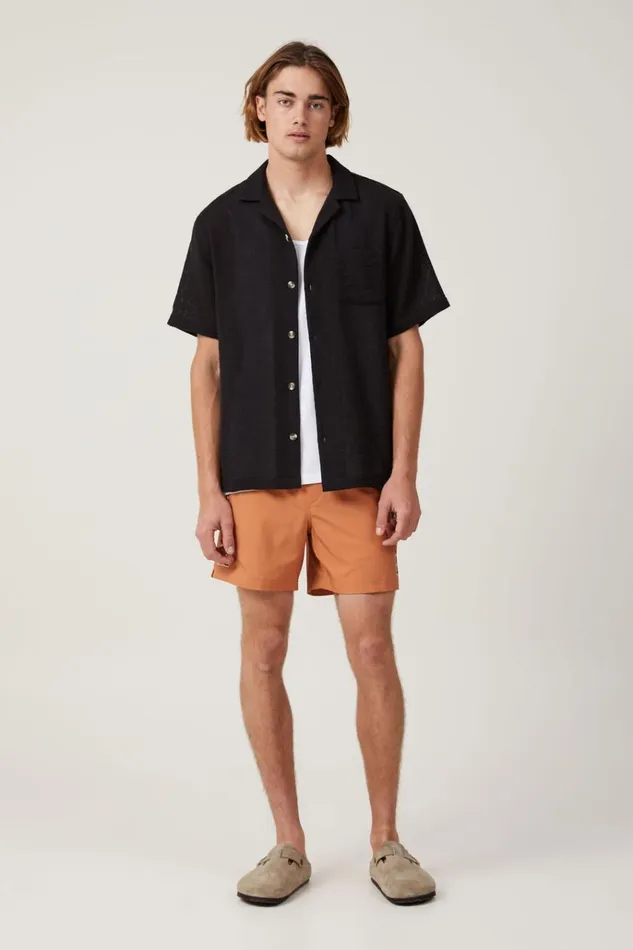 Men Shirts and Polos Cotton On Palma Short Sleeve Shirt Washed Black Men Shirts and Polos Cotton On Palma Short Sleeve Shirt Washed Black