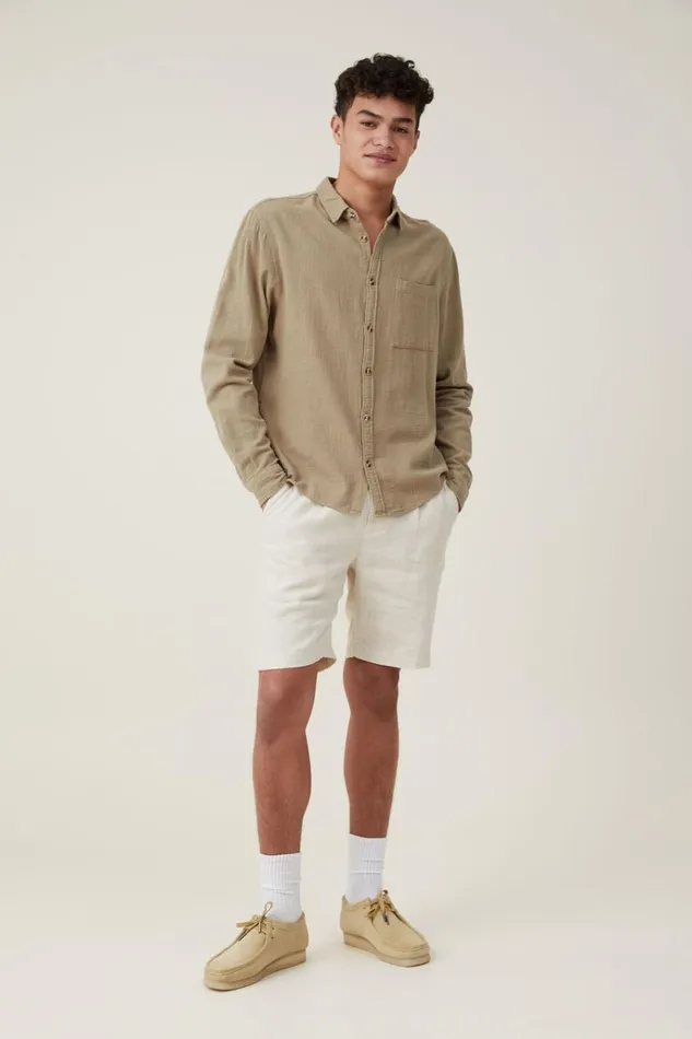 Men Shirts and Polos Cotton On Portland Long Sleeve Shirt Moss Cheesecloth Men Shirts and Polos Cotton On Portland Long Sleeve Shirt Moss Cheesecloth