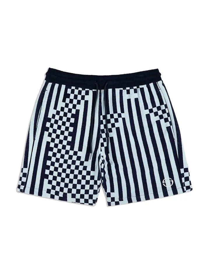 Men Shorts And Swim Sergio Tacchini Piastrella Terry Cabana Short Maritime Blue Men Shorts And Swim Sergio Tacchini Piastrella Terry Cabana Short Maritime Blue