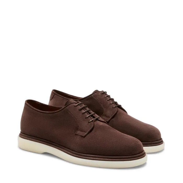 Men Suede Laceup Shoe Brown Fratelli Rossetti LaceUp Shoes Men Suede Laceup Shoe Brown Fratelli Rossetti LaceUp Shoes