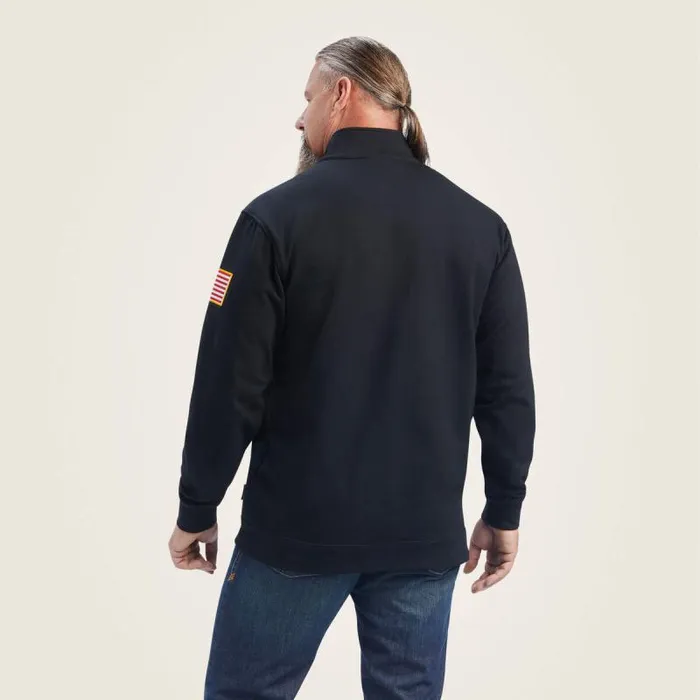 Men Sweatshirts and Hoodies Ariat FR Durastrech Fleece 12 Zip Job Shirt Black