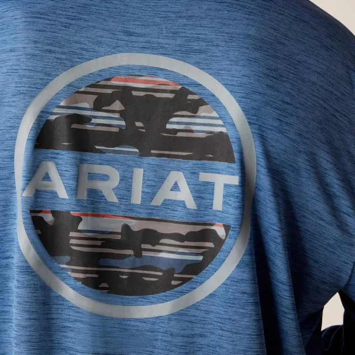 Men TShirts and Polos Ariat Charger Camo Circle TShirt Deep Space Heather Men TShirts and Polos Ariat Charger Camo Circle TShirt Deep Space Heather