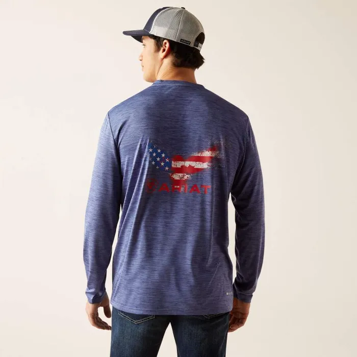 Men TShirts and Polos Ariat Charger True Eagle TShirt Twilight Blue Men TShirts and Polos Ariat Charger True Eagle TShirt Twilight Blue