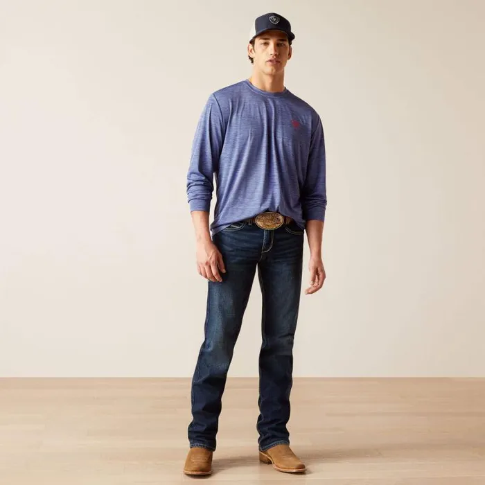 Men TShirts and Polos Ariat Charger True Eagle TShirt Twilight Blue Men TShirts and Polos Ariat Charger True Eagle TShirt Twilight Blue