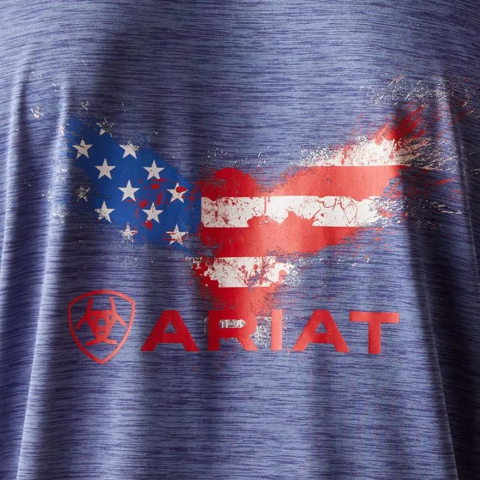 Men TShirts and Polos Ariat Charger True Eagle TShirt Twilight Blue Men TShirts and Polos Ariat Charger True Eagle TShirt Twilight Blue