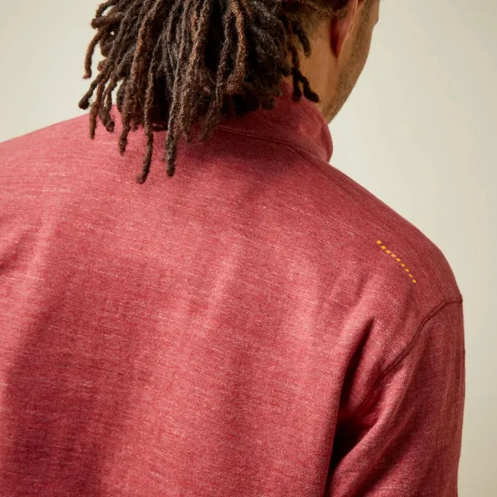 Men TShirts and Polos Ariat Rebar Foundation 14 Zip Shirt Brick Red