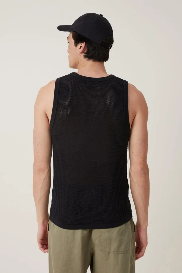 Men Tees and Tanks Cotton On Knit Tank Washed Black Men Tees and Tanks Cotton On Knit Tank Washed Black