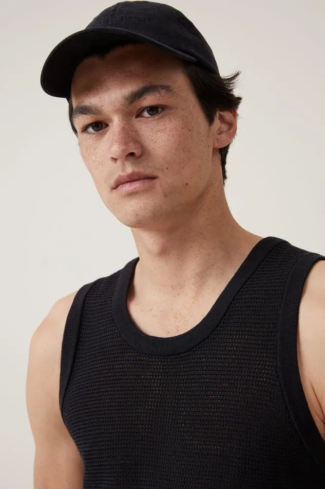 Men Tees and Tanks Cotton On Knit Tank Washed Black Men Tees and Tanks Cotton On Knit Tank Washed Black