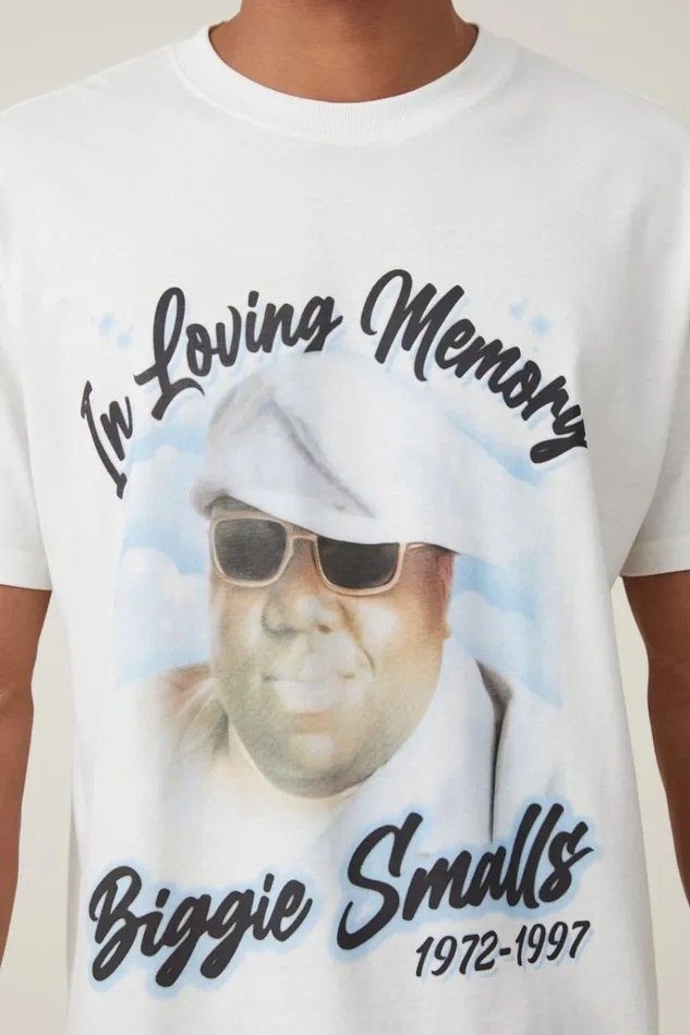 Men Tees and Tanks Cotton On Loose Fit Music TShirt Lcn Mt Vintage Whitebiggie 8211 In Memory Men Tees and Tanks Cotton On Loose Fit Music TShirt Lcn Mt Vintage Whitebiggie 8211 In Memory