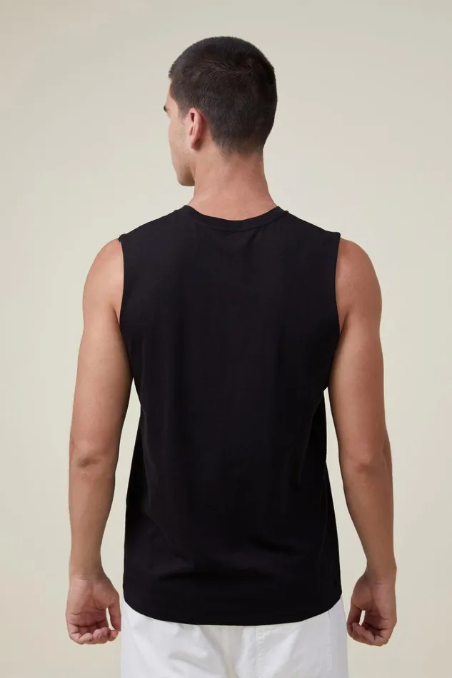 Men Tees and Tanks Cotton On Organic Muscle Black Men Tees and Tanks Cotton On Organic Muscle Black