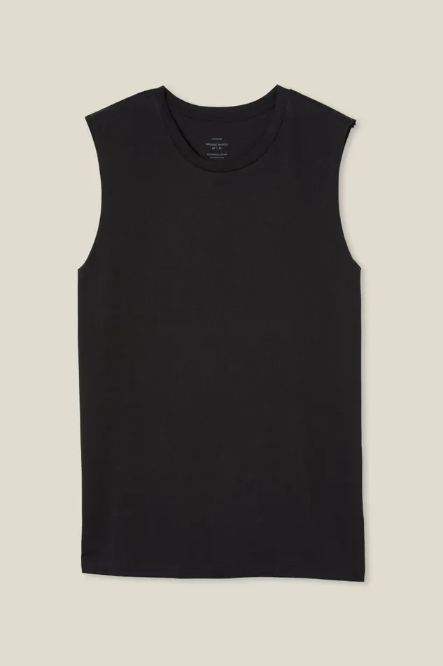 Men Tees and Tanks Cotton On Organic Muscle Black Men Tees and Tanks Cotton On Organic Muscle Black