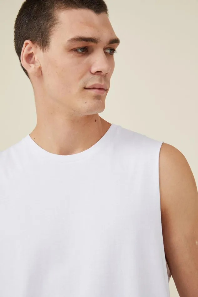 Men Tees and Tanks Cotton On Organic Muscle White Men Tees and Tanks Cotton On Organic Muscle White