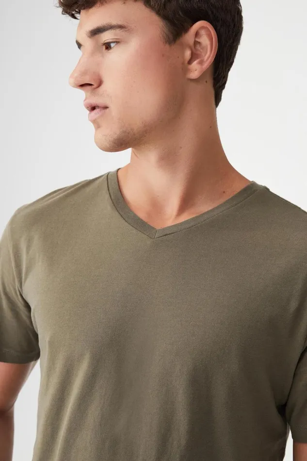 Men Tees and Tanks Cotton On Organic VNeck TShirt Military Men Tees and Tanks Cotton On Organic VNeck TShirt Military