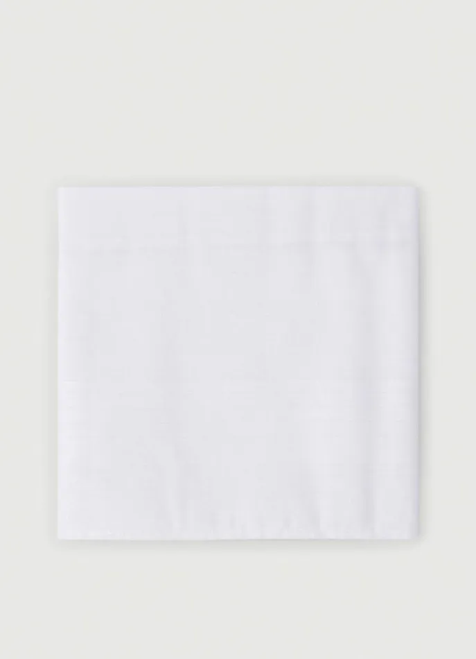 Men Ties and Pocket Squares Hackett London Solid Colour Cotton Handkerchief White