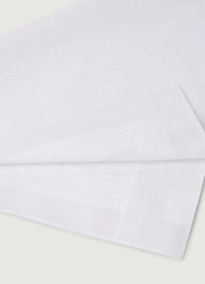 Men Ties and Pocket Squares Hackett London Solid Colour Cotton Handkerchief White