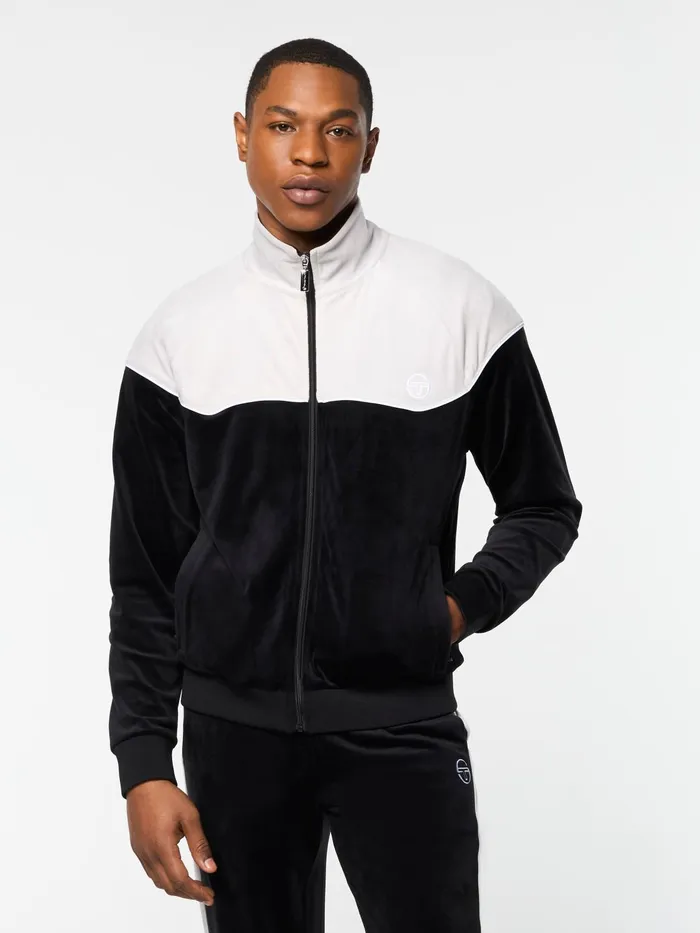 Men Tracksuits Sergio Tacchini Cielo Velour Track Jacket Black Beauty