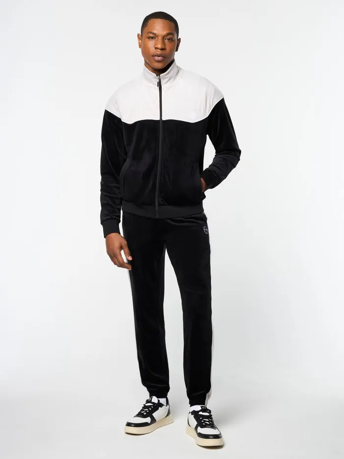 Men Tracksuits Sergio Tacchini Cielo Velour Track Jacket Black Beauty
