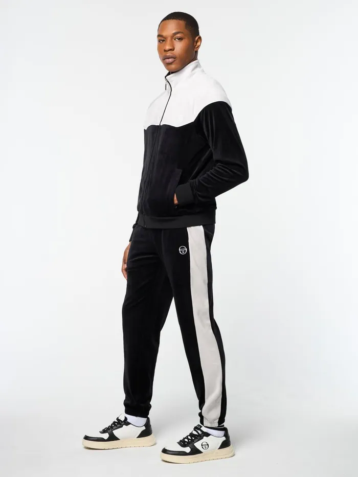 Men Tracksuits Sergio Tacchini Cielo Velour Track Jacket Black Beauty