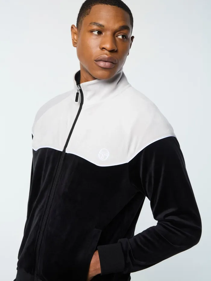 Men Tracksuits Sergio Tacchini Cielo Velour Track Jacket Black Beauty